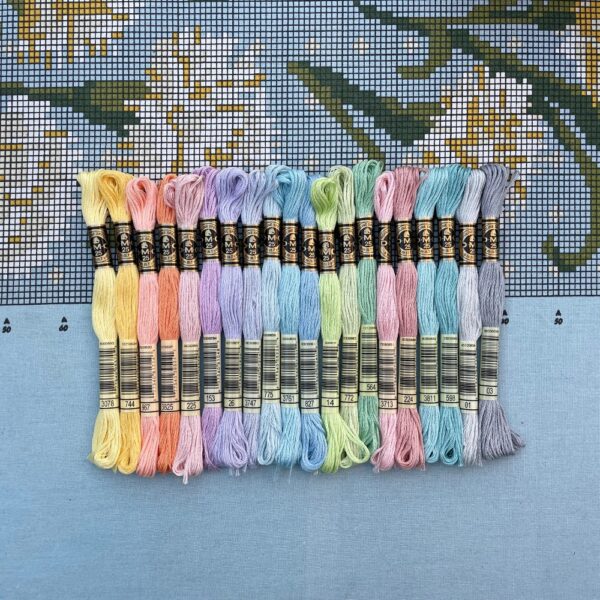 20 farver DMC broderigarn - Pastello