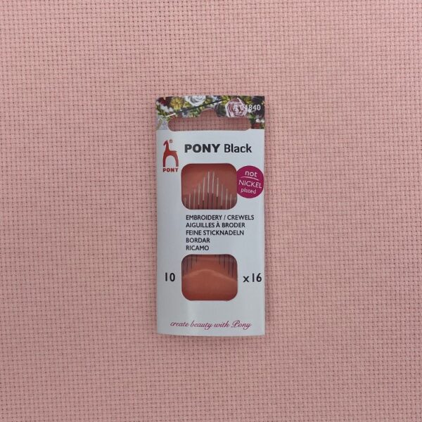 Broderinåle 6 stk. - Pony Black (str. 10) MINI!!!